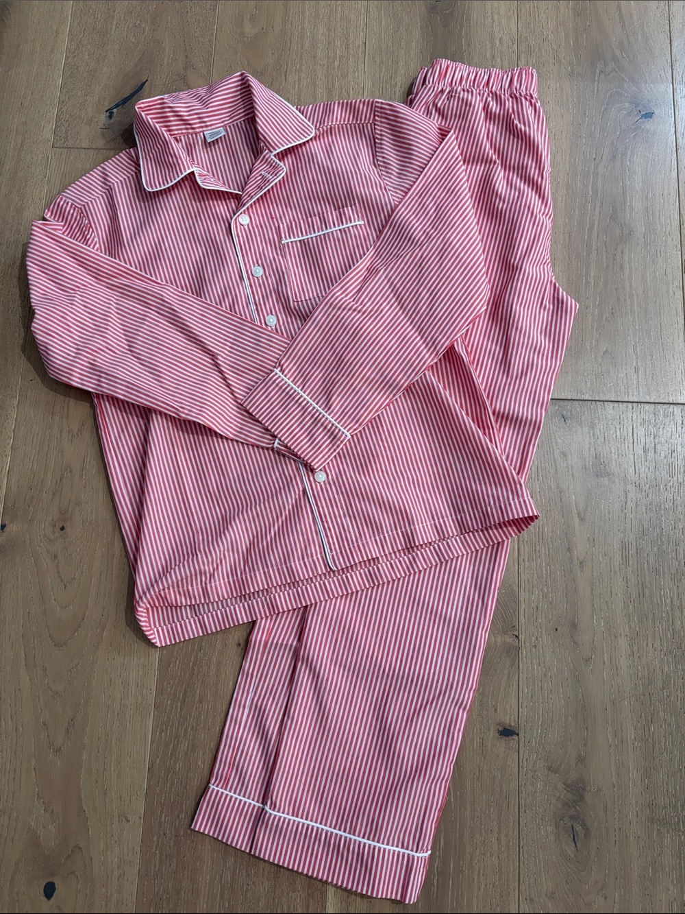 Crewcuts Kids Red & White Stripe Pajama Set - Classic Long Sleeve Two-Piece